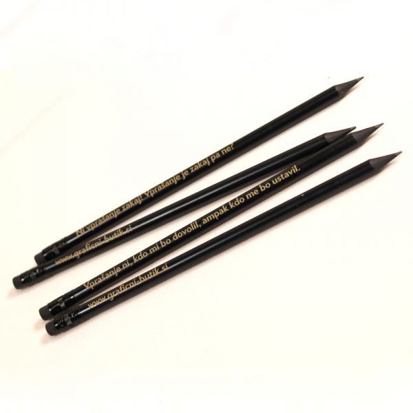 Grafitni svinčnik črn z radirko